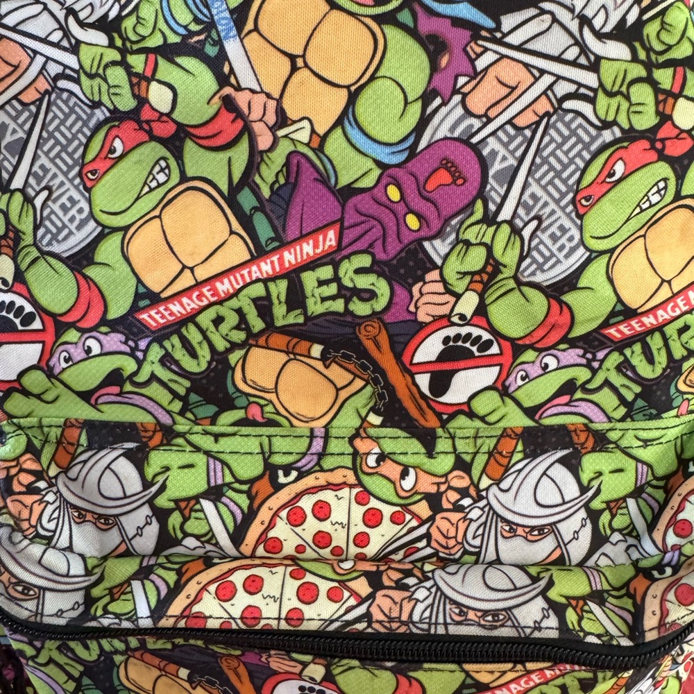 Vintage Teenage Mutant Ninja Turtles Patterned Backpack - Picture 2 of 5